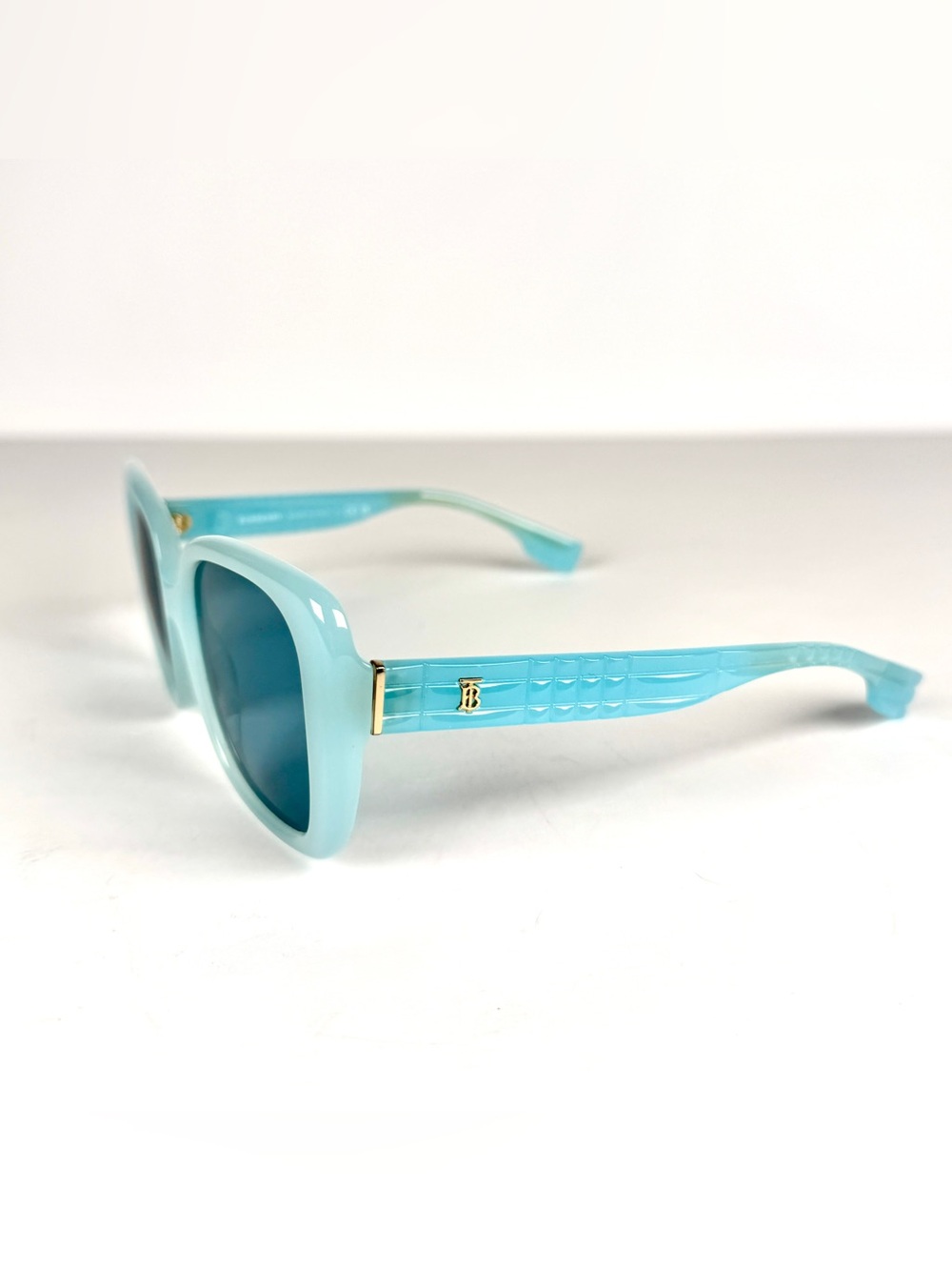 Burberry Helena BE4371 408680 Clear Baby Blue Square Sunglasses Full Set - Picture 4 of 10